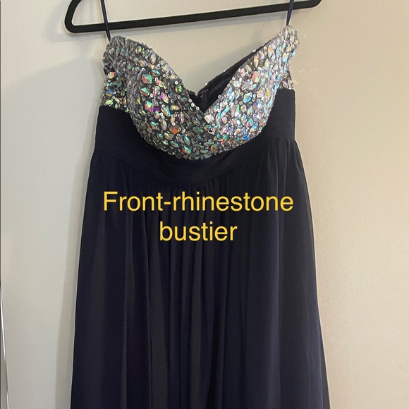 Elegant long with beautiful and colorful rhinestone bustier. Size 14 - Picture 8 of 11
